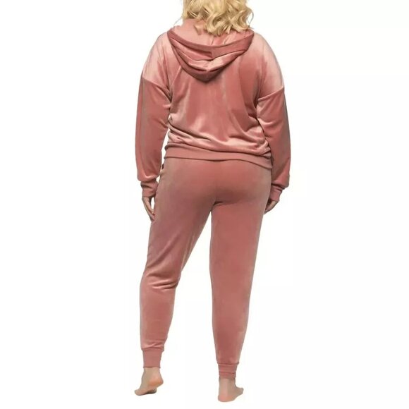 Felina Med 2 Piece Matching Velour Zip Hoodie Jacket Jogger Pants Set Tracksuit - Picture 8 of 10